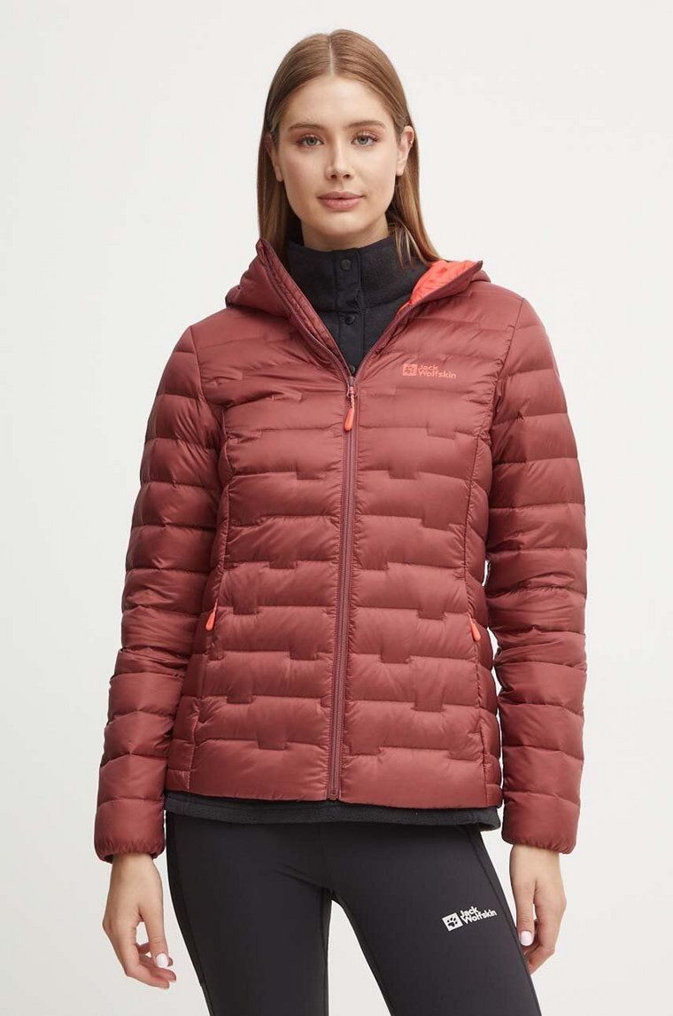 Jack Wolfskin kurtka sportowa puchowa Passamani kolor bordowy A61833