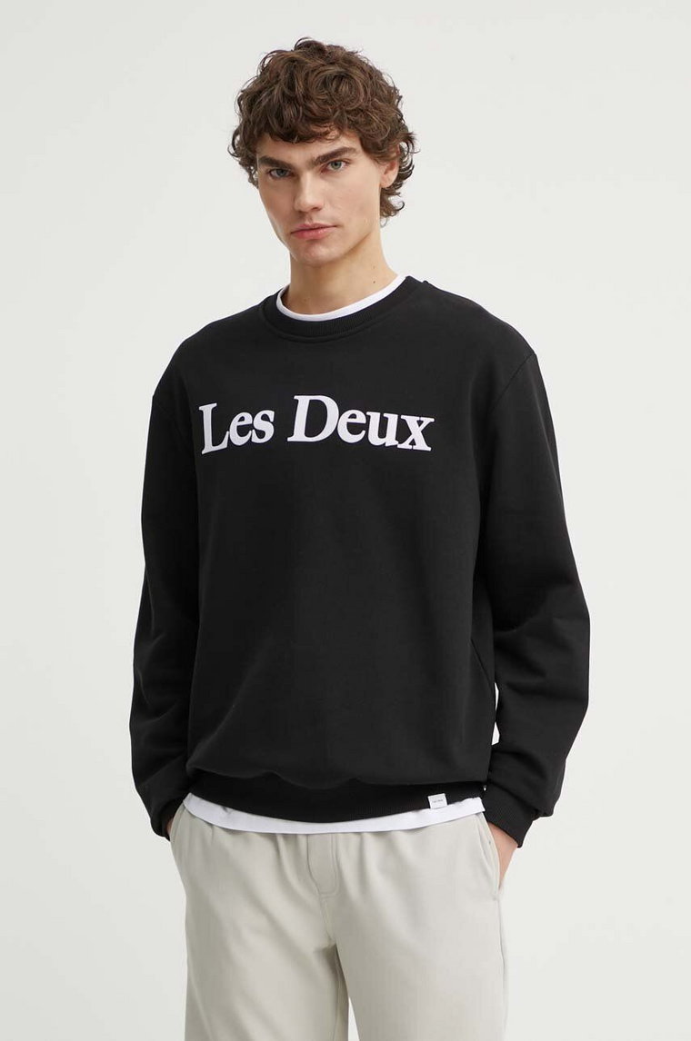 Les Deux bluza bawełniana męska kolor czarny z aplikacją LDM200160