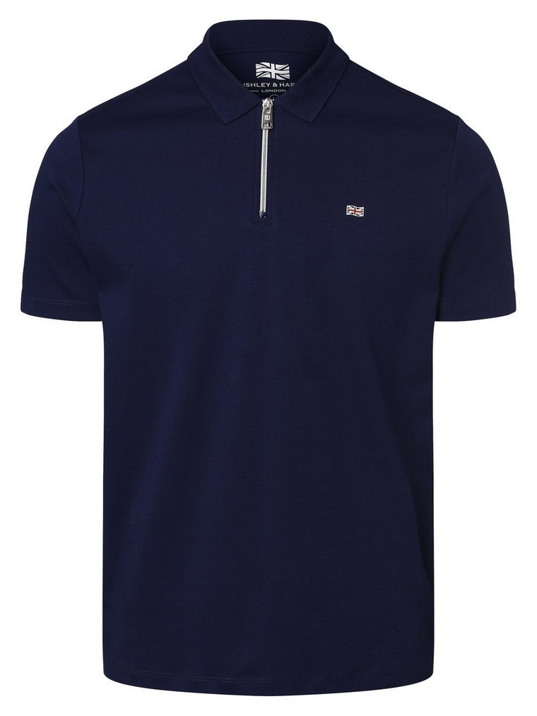 Finshley & Harding London - Męska koszulka polo, niebieski