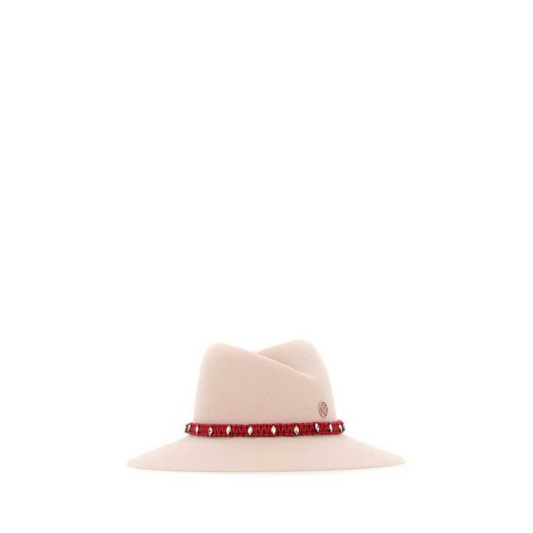 Proszkowy różowy kapelusz Maison Michel