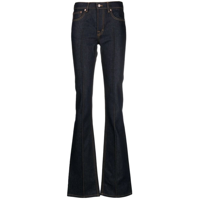 Midnight Blue Pintuck Flared Denim Jeans Filippa K