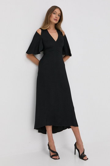 Victoria Beckham sukienka kolor czarny midi rozkloszowana