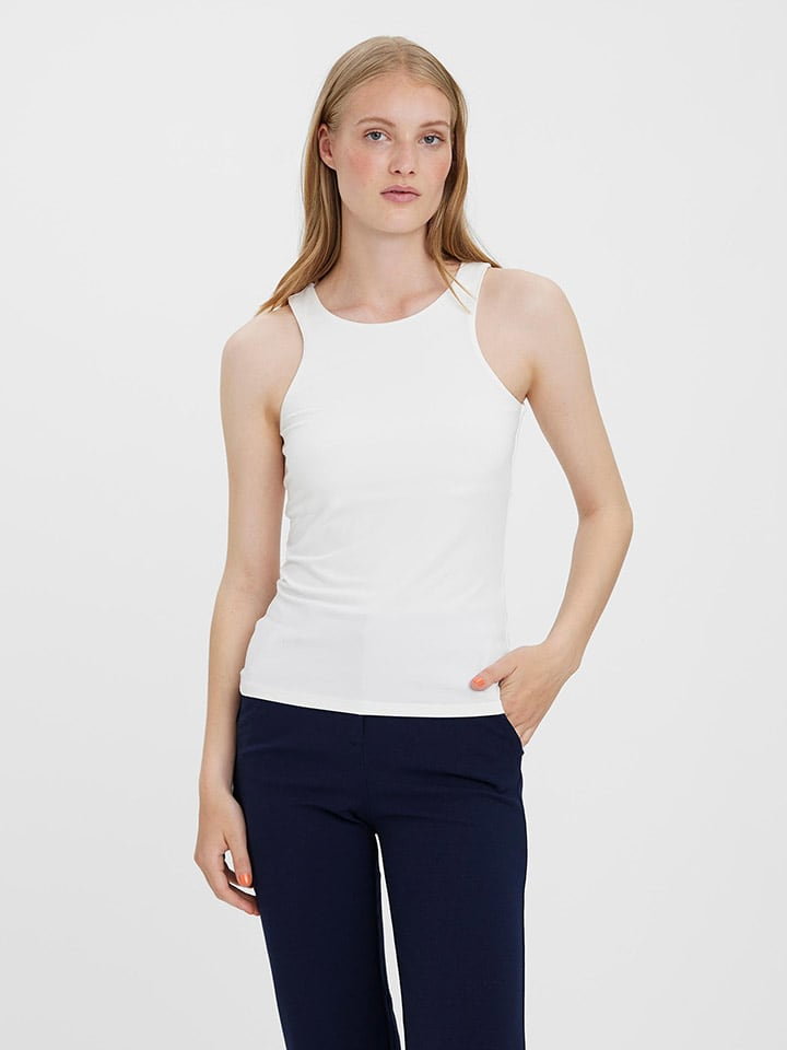 Vero Moda Top "Bianca" w kolorze białym