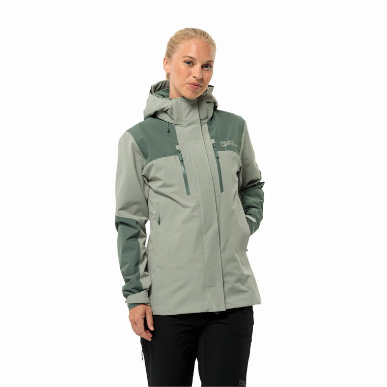 Damska kurtka przeciwdeszczowa Jack Wolfskin JASPER 2L JKT W mint leaf - S