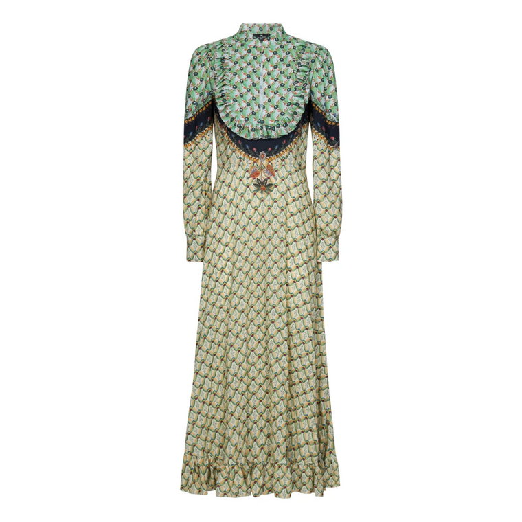 Zielona Kwiatowa Sukienka Midi dla Kobiet Etro