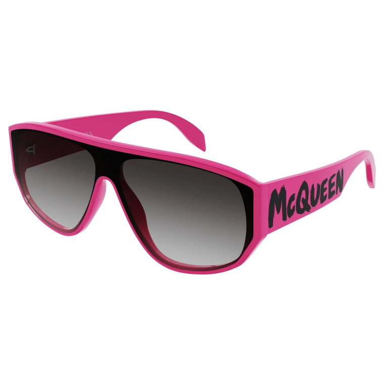 Fuchsia/Szare Okulary przeciwsłoneczne Alexander McQueen