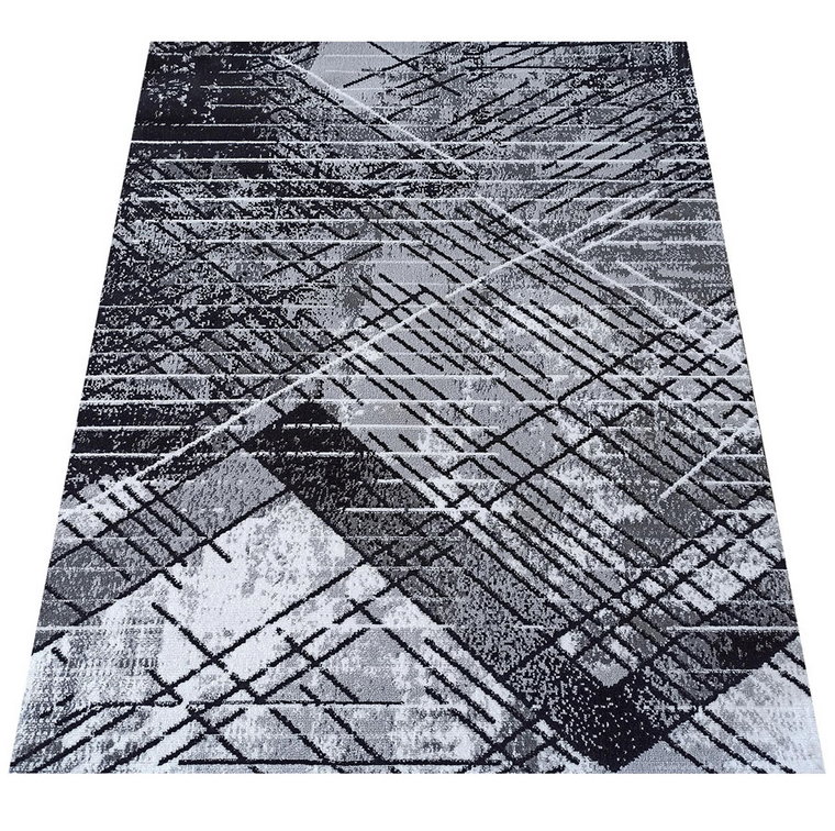Szary prostokątny nowoczesny dywan - Hefi 5X