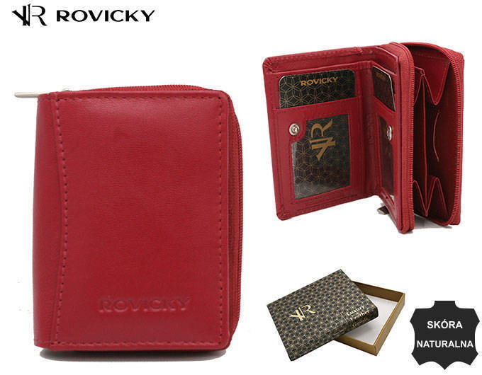 Kompaktowy skórzany portfel damski  Rovicky