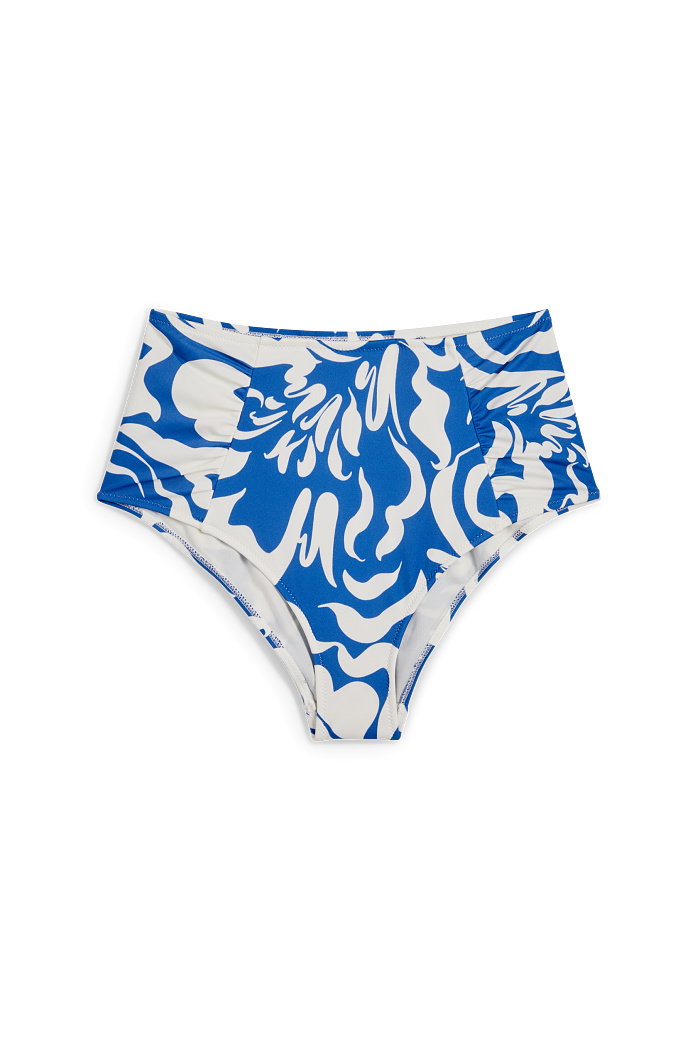 C&A Dół od bikini-wysoki stan-LYCRA XTRA LIFE-wzorzysty, Niebieski, Rozmiar: 38