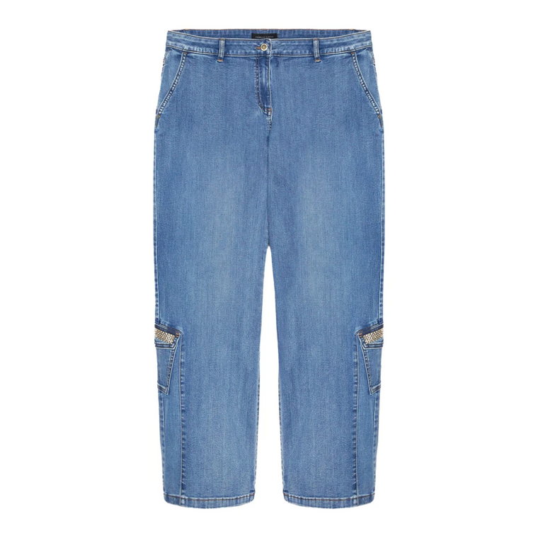 Cargo Jeans z Regularnym Krojem i Aplikacjami Fiorella Rubino
