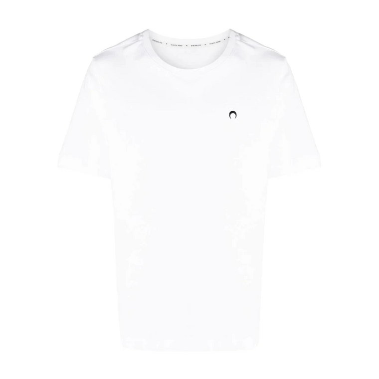 Biała Koszulka z Organicznej Bawełny, Klasyczny Design Marine Serre