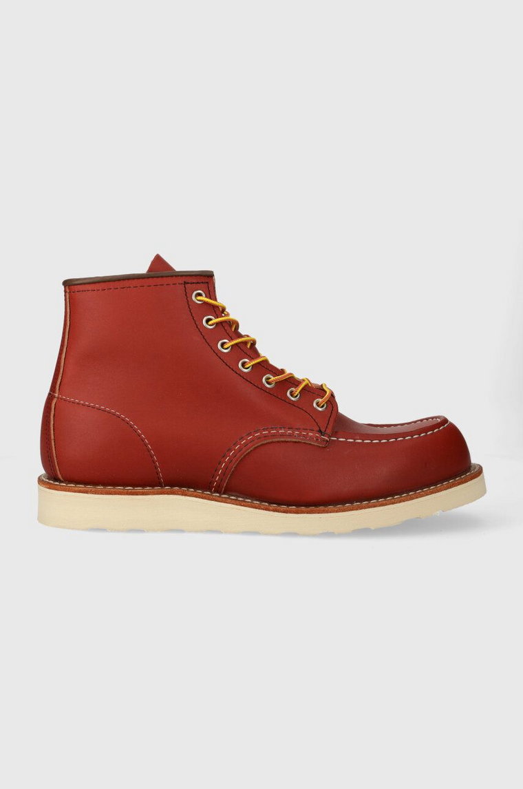 Red Wing buty skórzane Moc Toe kolor czerwony 8875