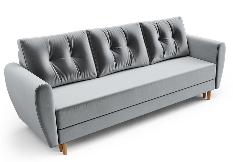 Popielata sofa rozkładana - Castello 3X