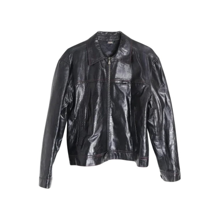Pre-owned Leather outerwear Versace Pre-owned