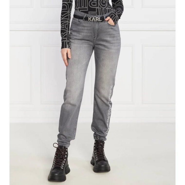 Karl Lagerfeld Jeansy rhinestone logo jeans | Straight fit