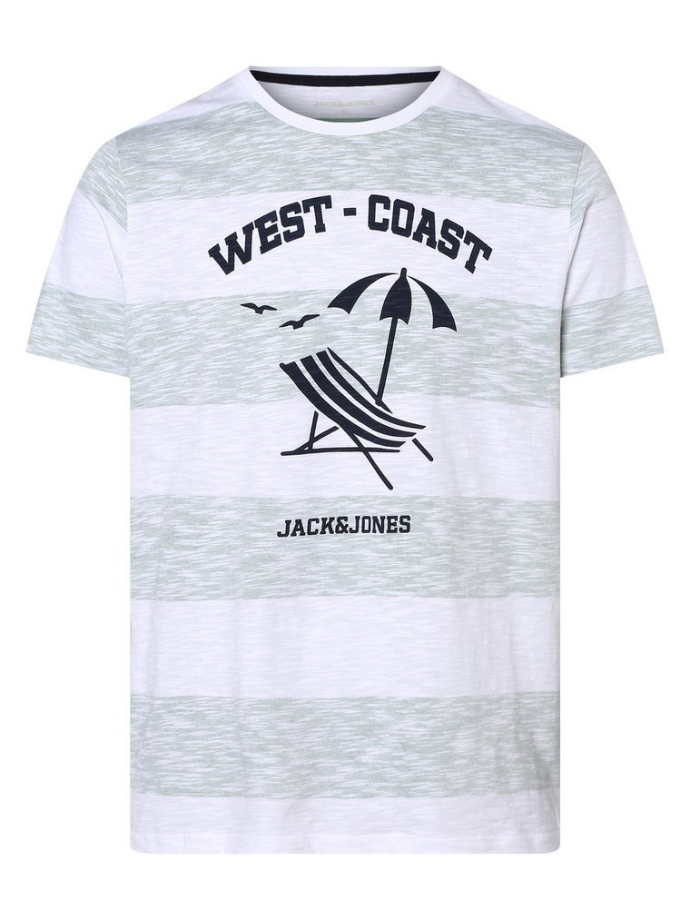 Jack & Jones - T-shirt męski  JJSummer, zielony|biały