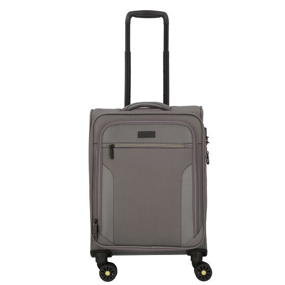 d&n Travel Line 9704 4 kółka Walizka kabinowy S 55 cm z plisą rozprężną grey