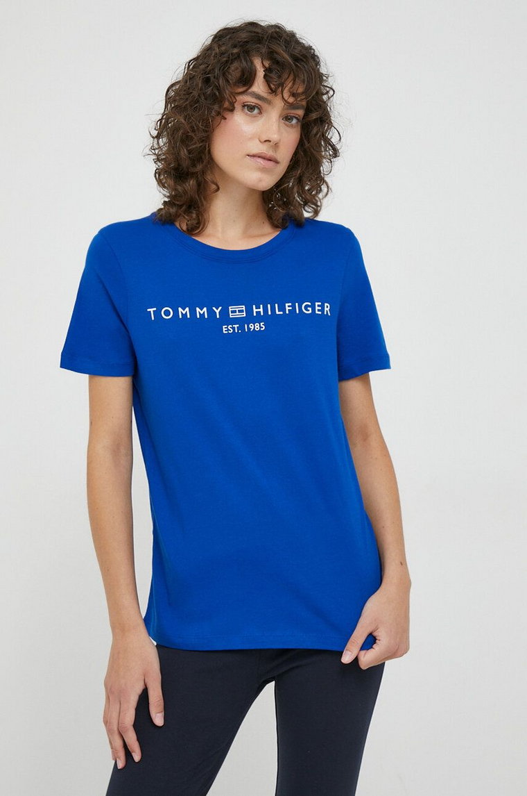 Tommy Hilfiger t-shirt bawełniany kolor niebieski WW0WW40276