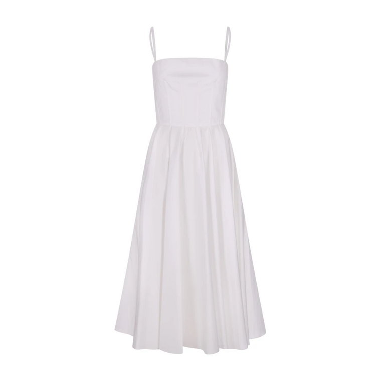Biała plisowana sukienka midi Alexander McQueen