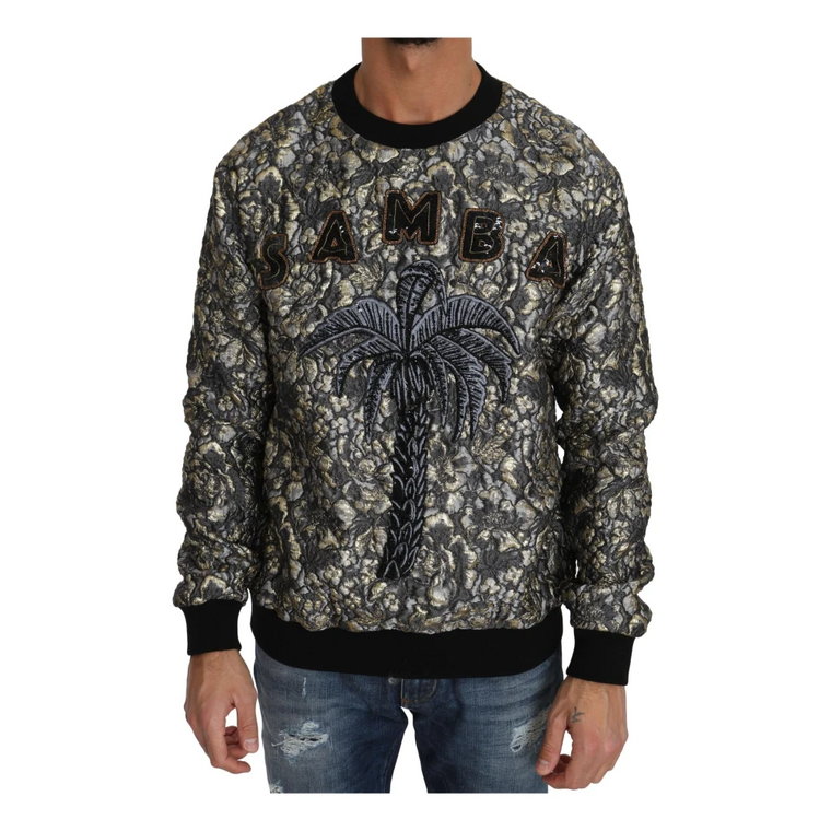 Multicolor Samba Jacquard Palmtree Pullover Sweater Dolce & Gabbana