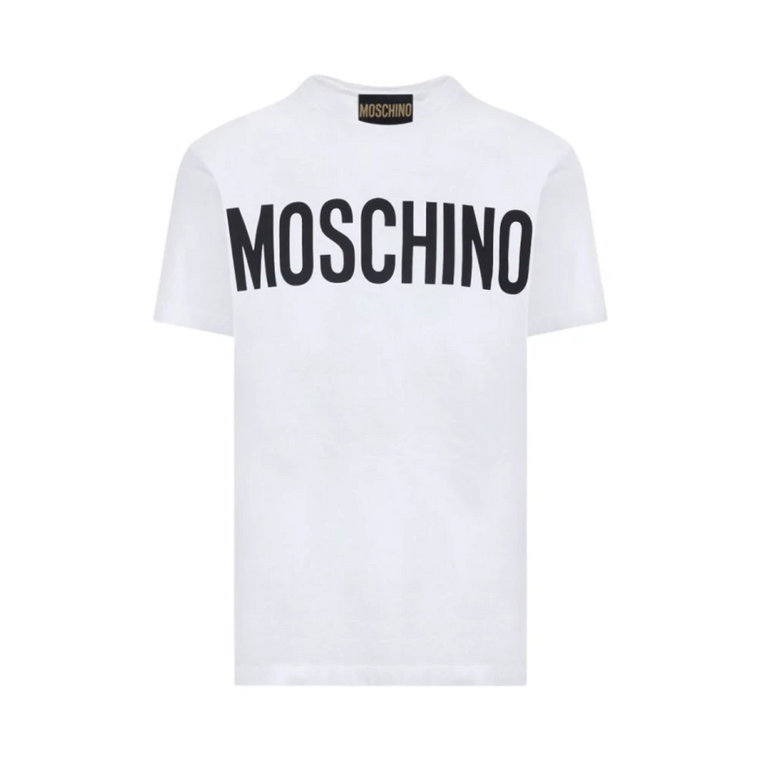 Biała koszulka męska z logo Moschino