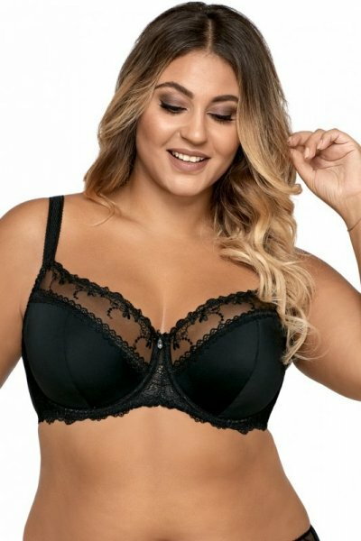 Ava 1030 Novato czarny biustonosz półusztywniany plus size