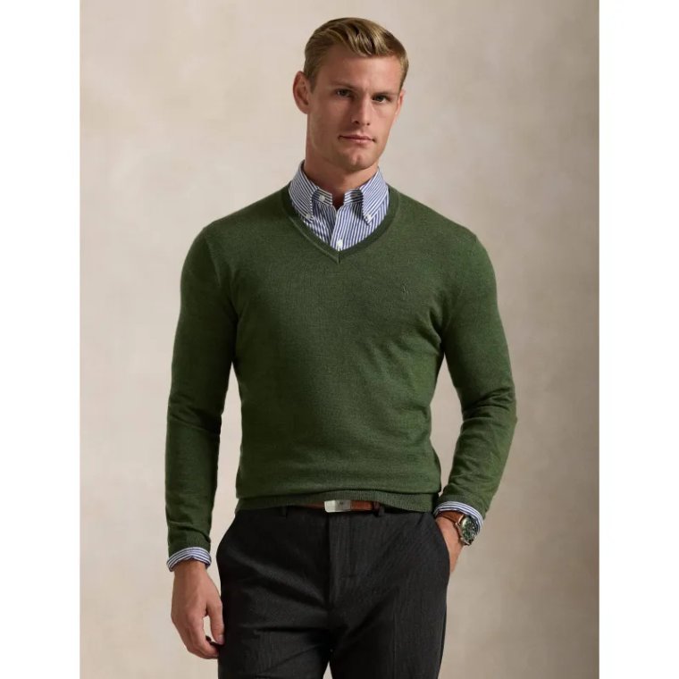 POLO RALPH LAUREN Wełniany sweter | Slim Fit