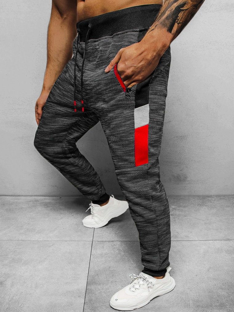 Spodnie dresowe męskie czarne OZONEE JS/K60016Z