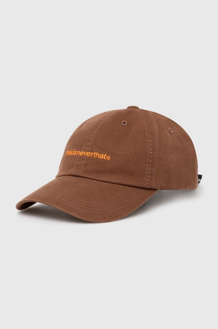 thisisneverthat czapka z daszkiem bawełniana T-Logo Cap kolor brązowy z aplikacją TN240WHWBC01