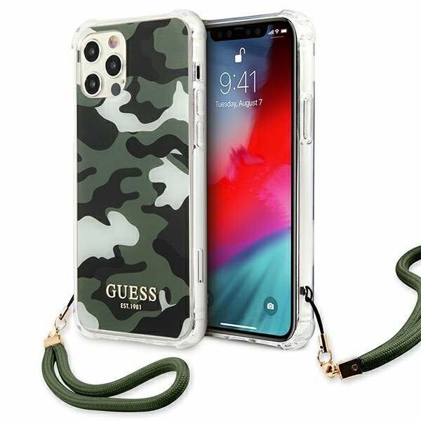 Guess GUHCP12MKSARKA iPhone 12/12 Pro 6,1" zielony/khaki hardcase Camo Collection