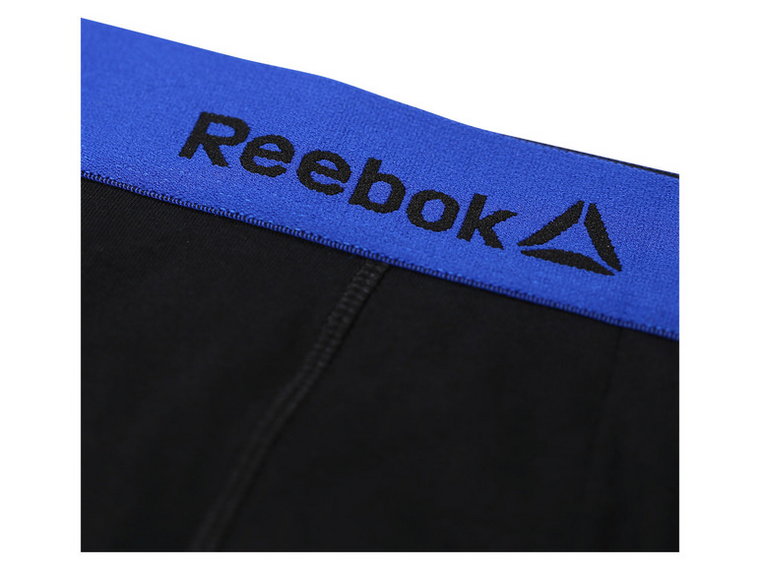 Reebok Bokserki męskie z bawełną, 2 pary (4/S, Czarny/niebieski)