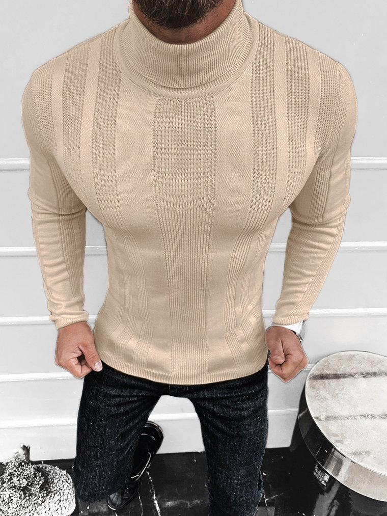 SWETER MĘSKI GOLF BEŻOWY OZONEE L/2705