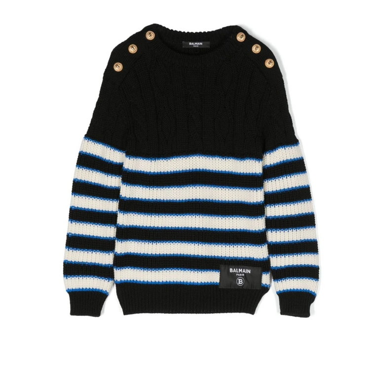 Sweter z Wzorem w Paski Balmain