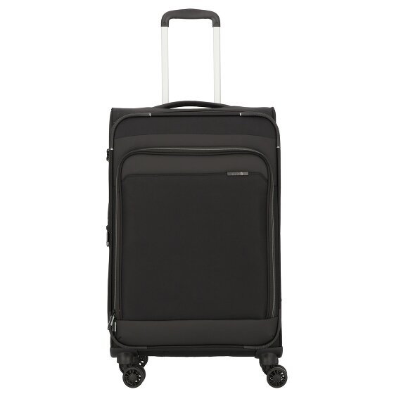 d&n Travel Line 9504 4 kółka Walizka M 67 cm z plisą rozprężną black