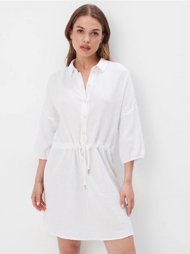 Mohito - Koszulowa sukienka mini - biały