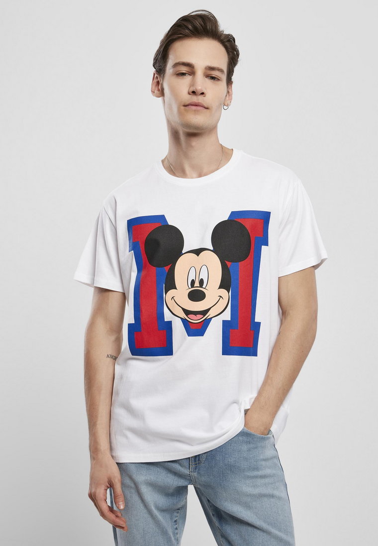 Koszulka Z Krótkim Rękawem Męska Biała Merchcode MC581 Mickey Mouse