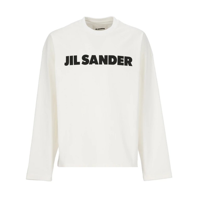Biała Bawełniana Sweter dla Mężczyzn Jil Sander