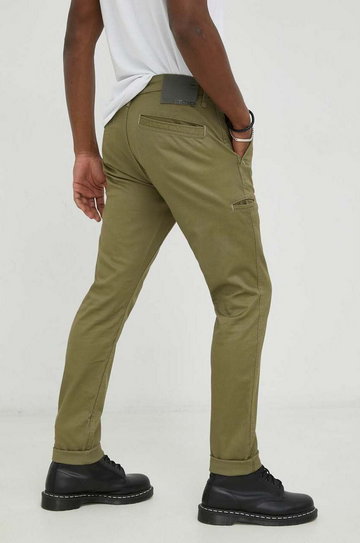 G-Star Raw spodnie męskie kolor zielony w fasonie chinos