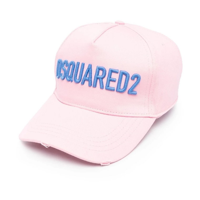 Haftowana różowa czapka dla mężczyzn Dsquared2