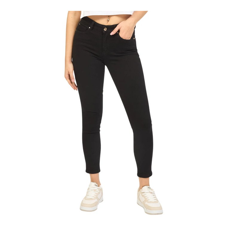 Czarne Skinny Push Up Jeans Fracomina