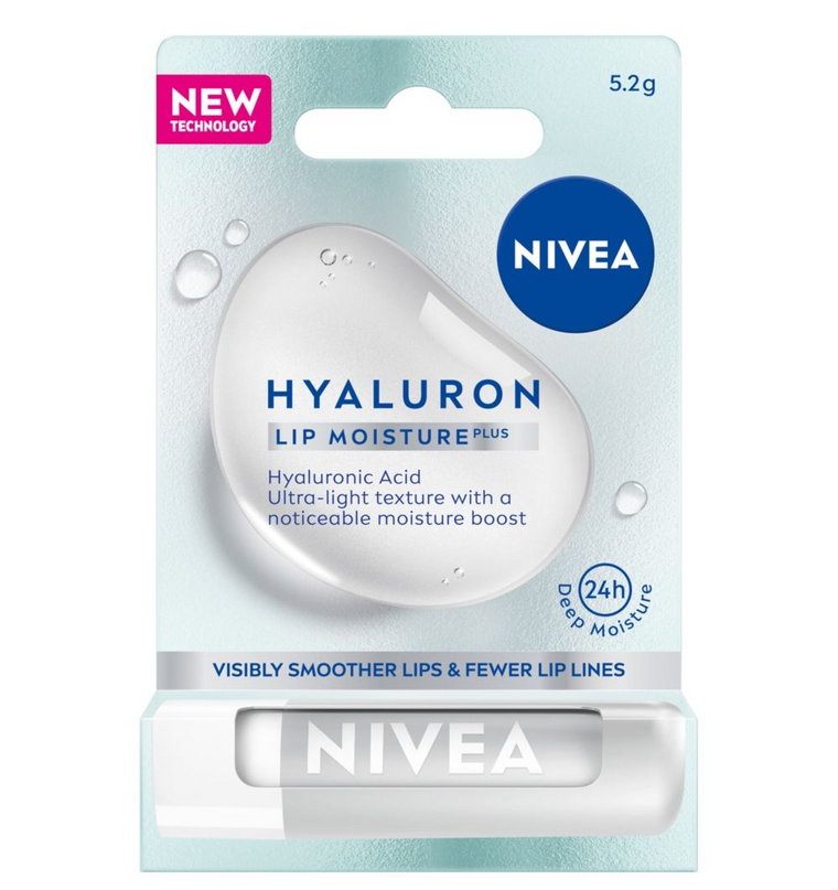 Nivea Hyaluron Moisture Plus Balsam do ust, Transparent