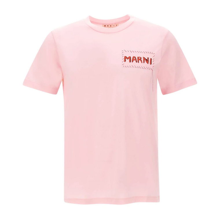 Męska koszulka z organicznej bawełny, pastelowy róż Marni