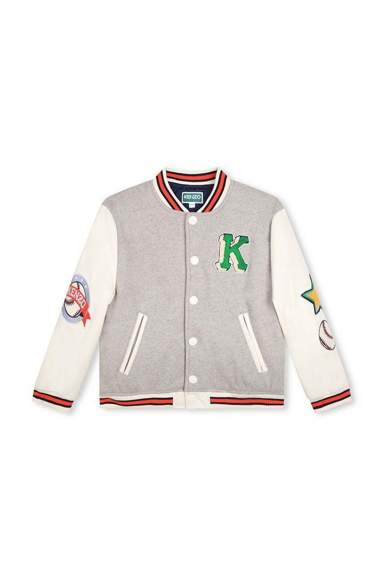 Kenzo Kids kurtka bomber dziecięca kolor szary