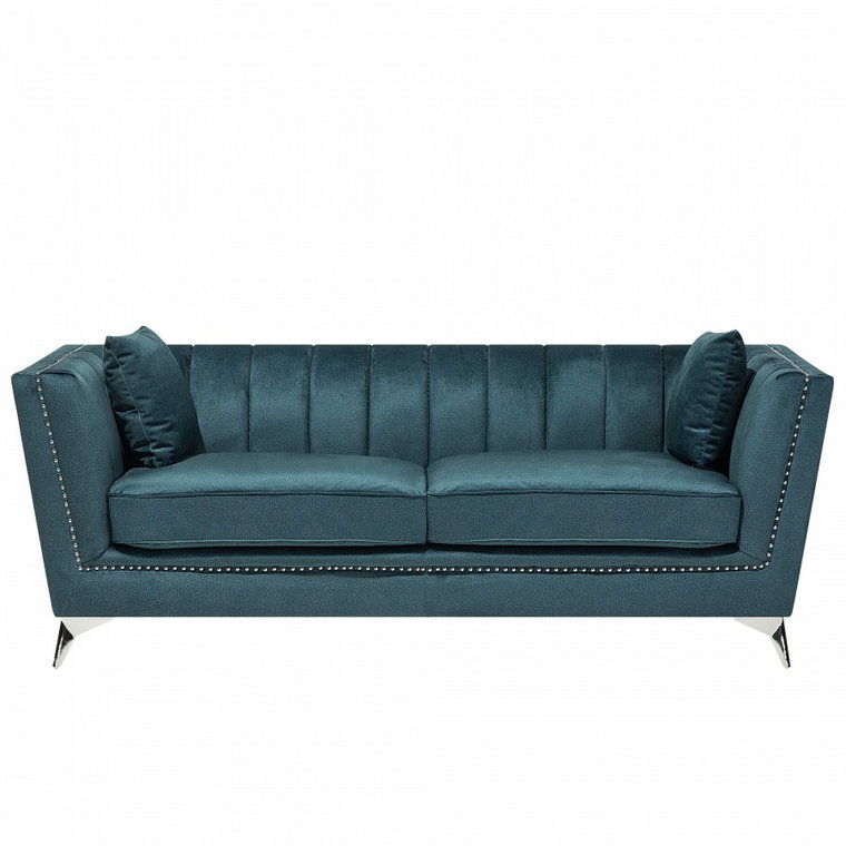 Sofa trzyosobowa welwet niebiesko-zielona Basilio kod: 4260602379621