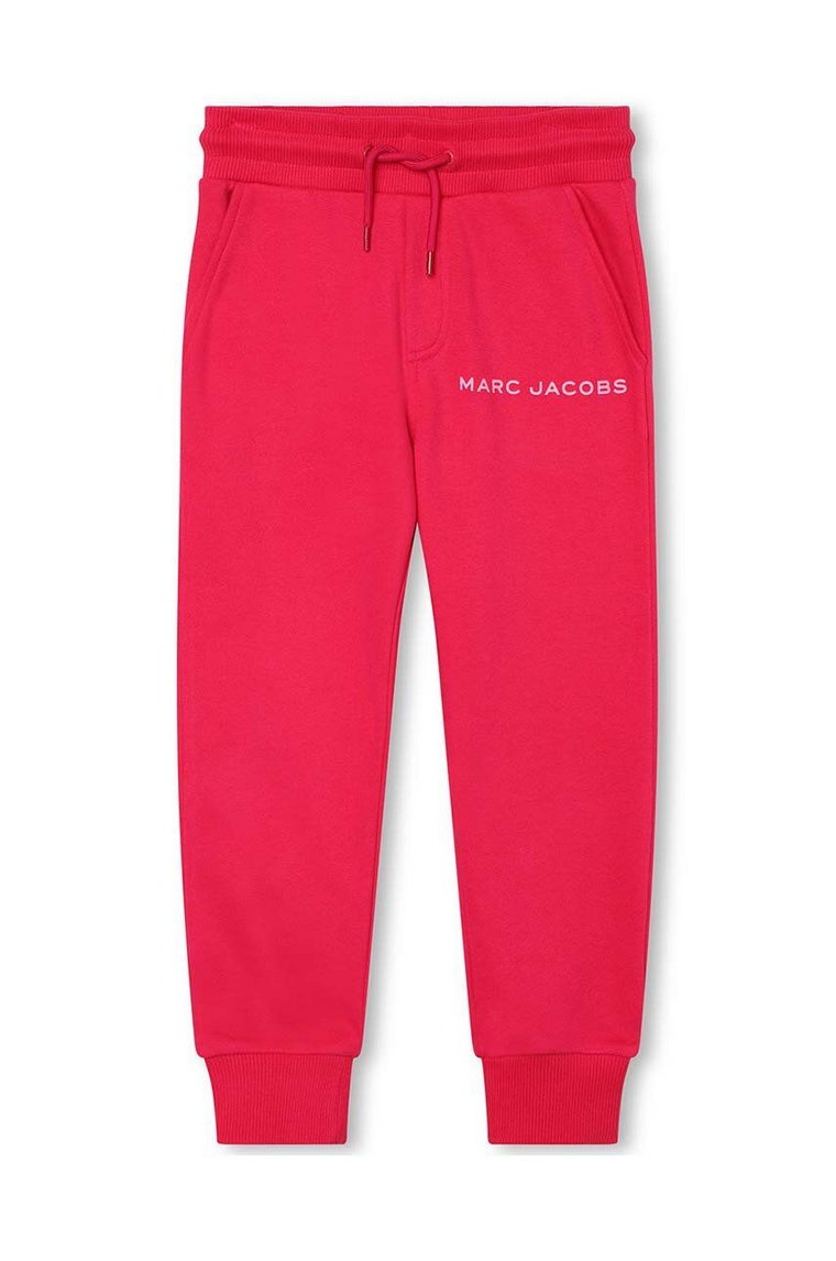 Marc Jacobs spodnie dresowe bawełniane dziecięce kolor czerwony z aplikacją