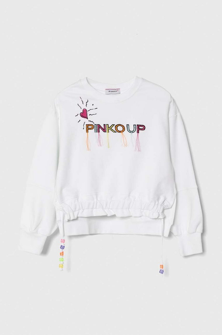 Pinko Up bluza dziecięca kolor biały z aplikacją