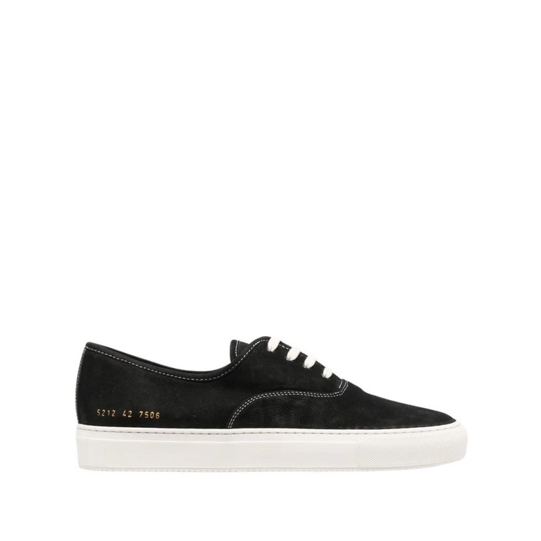 Czarne Skórzane Buty Cztery Otwory Common Projects