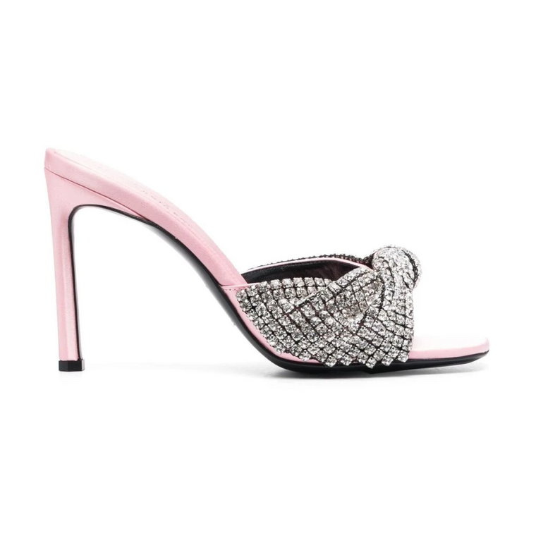 Rose Pink Crystal Mules Sergio Rossi