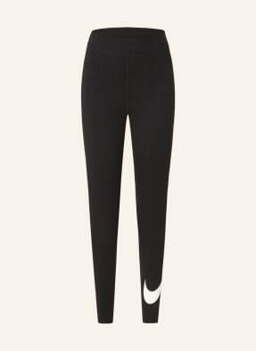 Damskie błyszczące legginsy 7/8 Nike One Icon Clash - Czerń