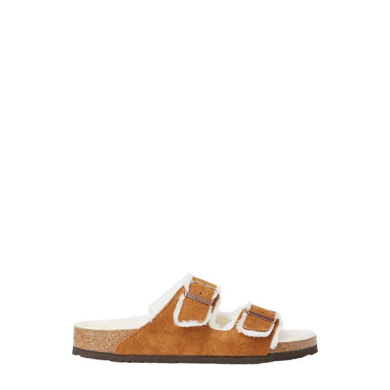 Klapki Shearling z Podwójnymi Paskami Birkenstock